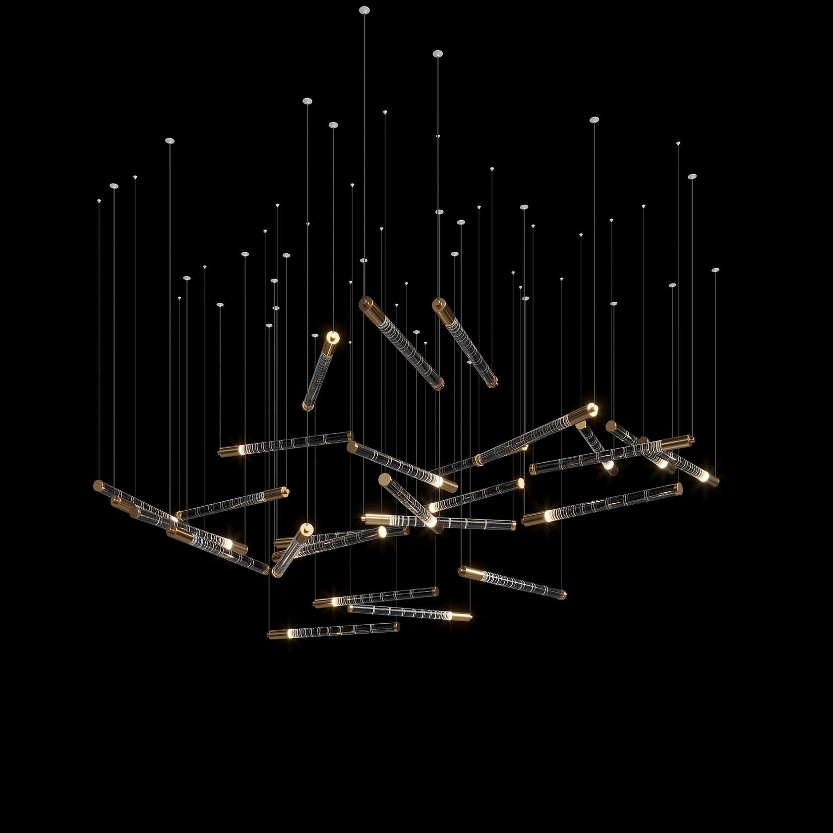 Linear Spark Scatter Chandelier