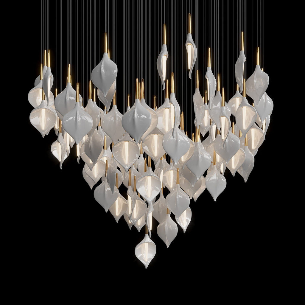 Gold Petal Cluster Chandelier