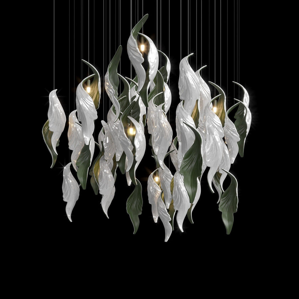 White Calla Veil Chandelier