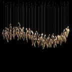 Amber Glass Flame Cascade Chandelier