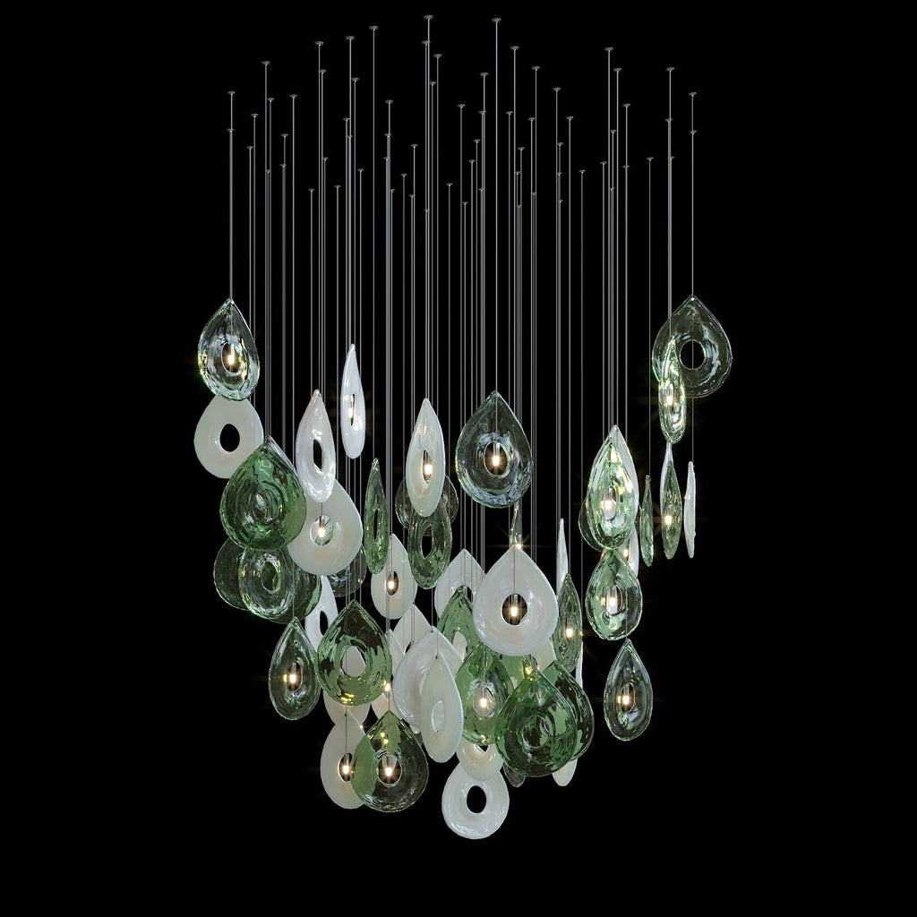 Green Halo Drop Chandelier