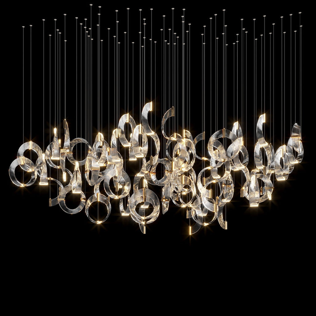 Crystal Crescent Cascade Chandelier