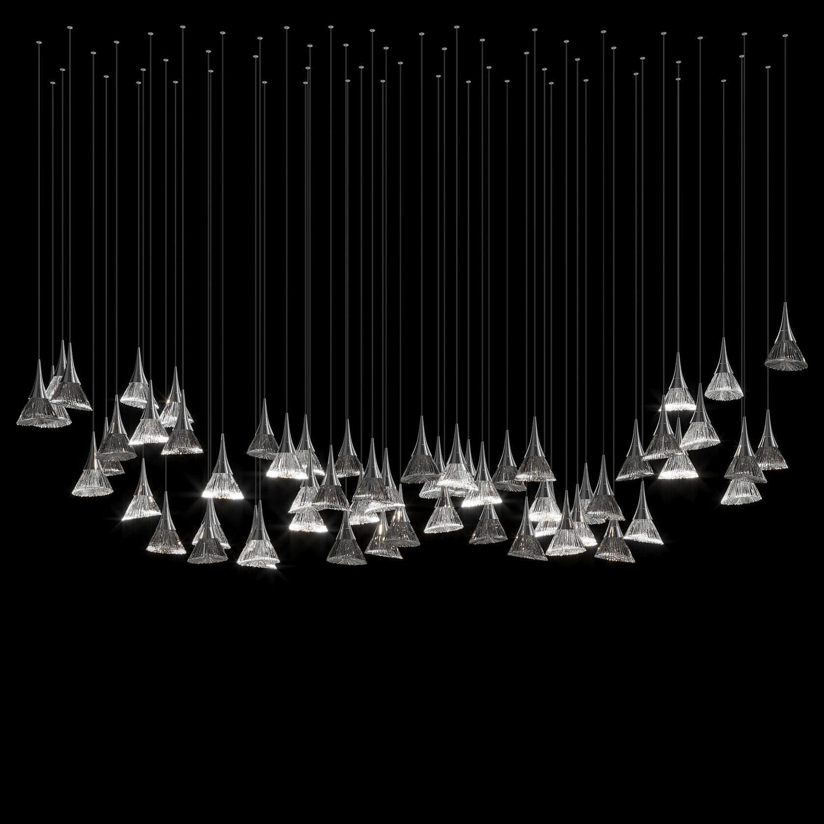 Crystal Fringe Cone Chandelier