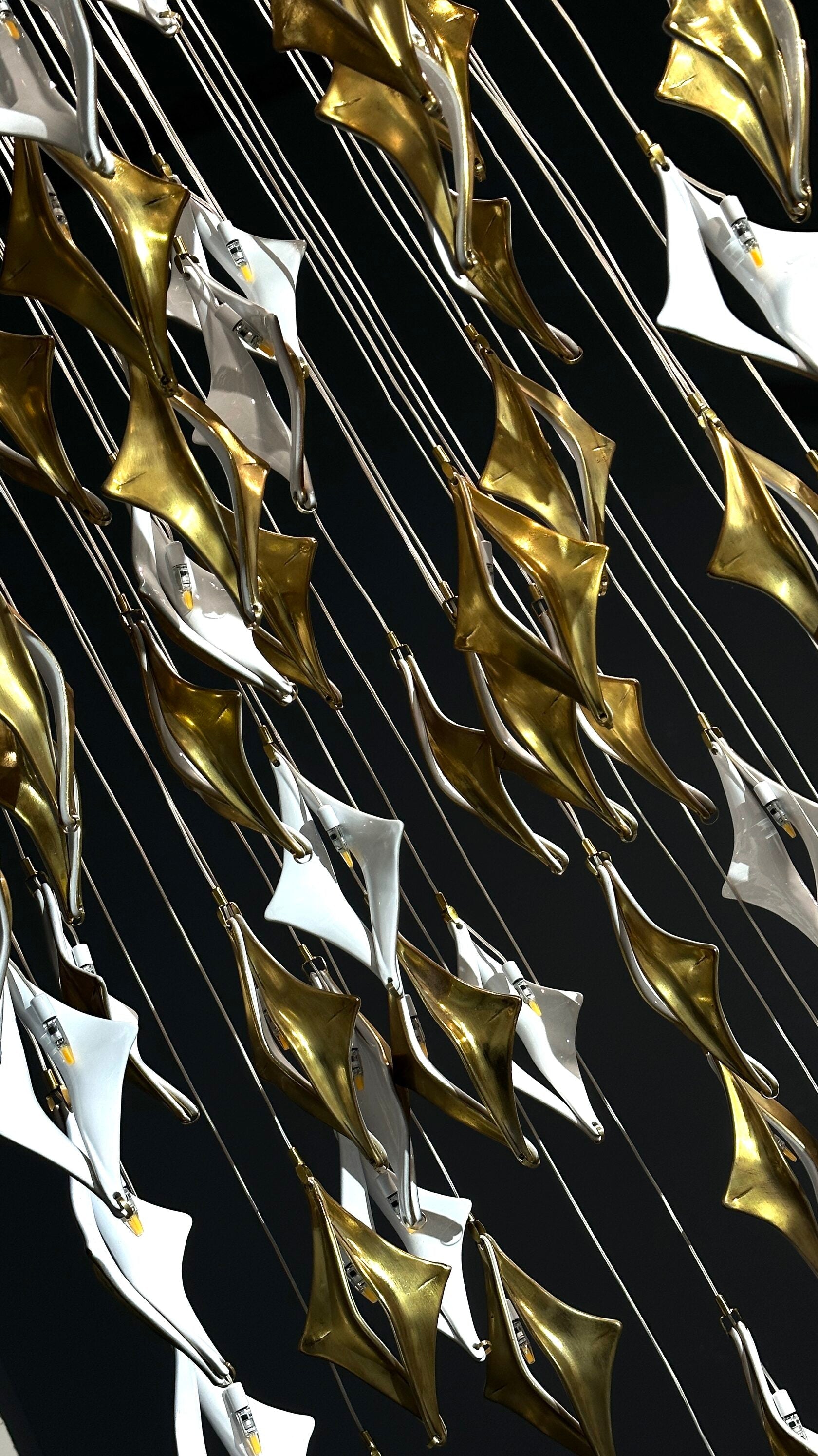Black Gold Diamond Cascade Chandelier