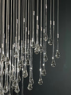 Crystal Teardrop Tube Rain Chandelier