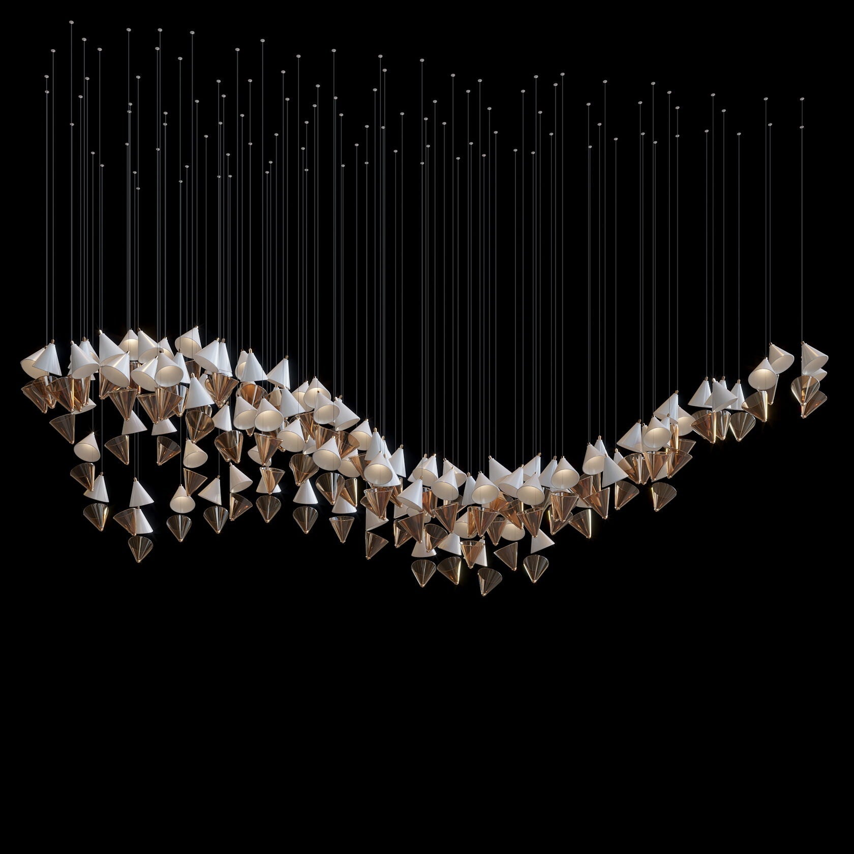 Ivory Cone Garland Chandelier