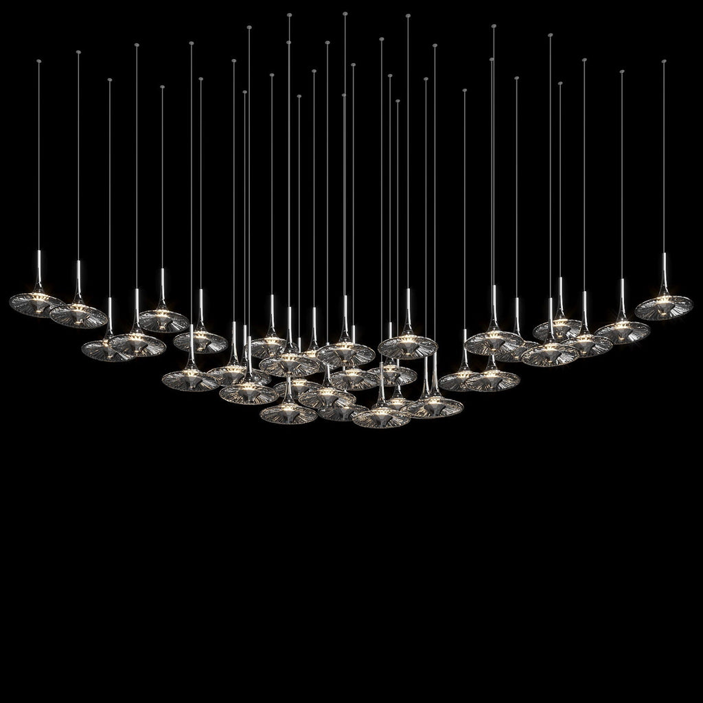 Smoke Saucer Cluster Chandelier