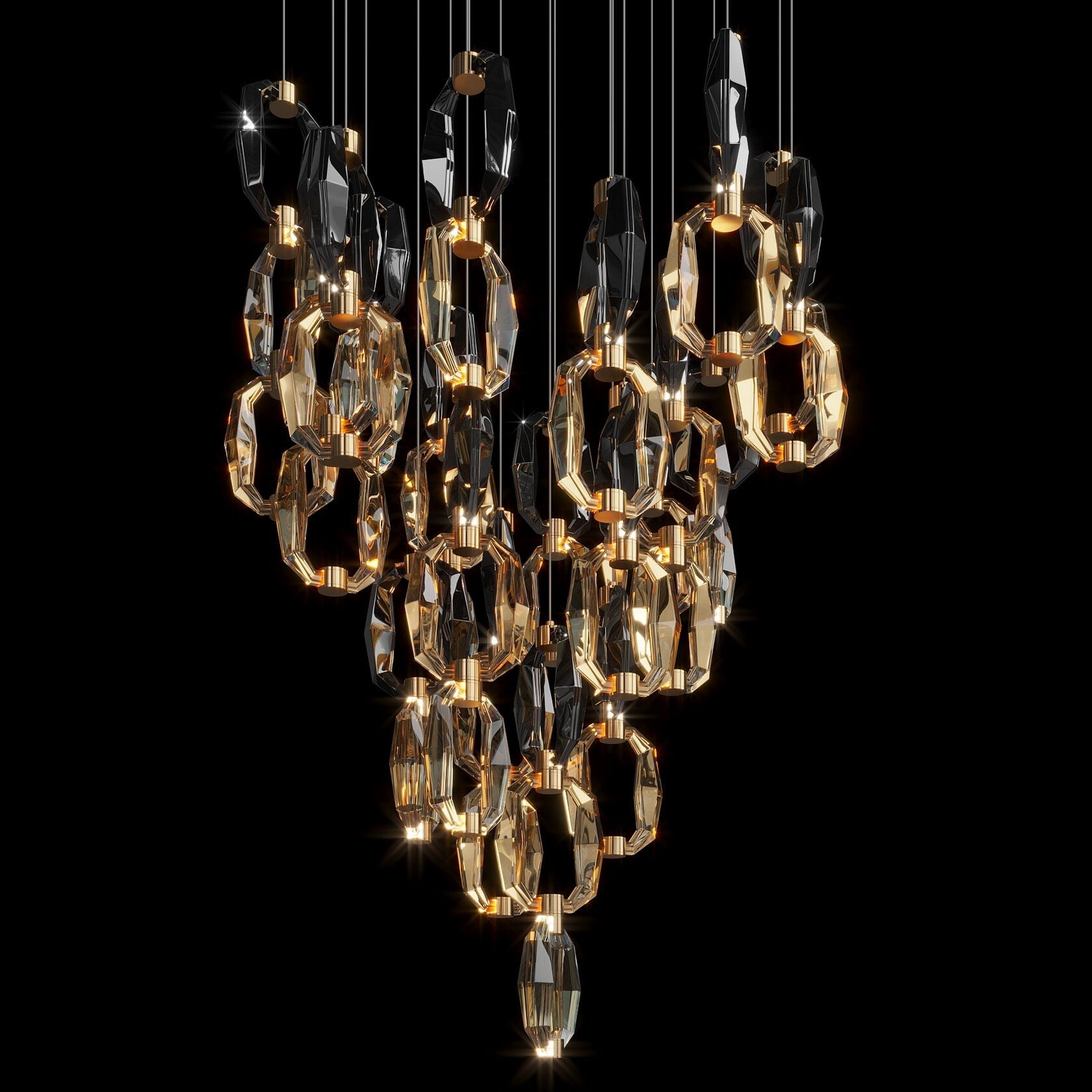 Violet Crystal Link Chandelier