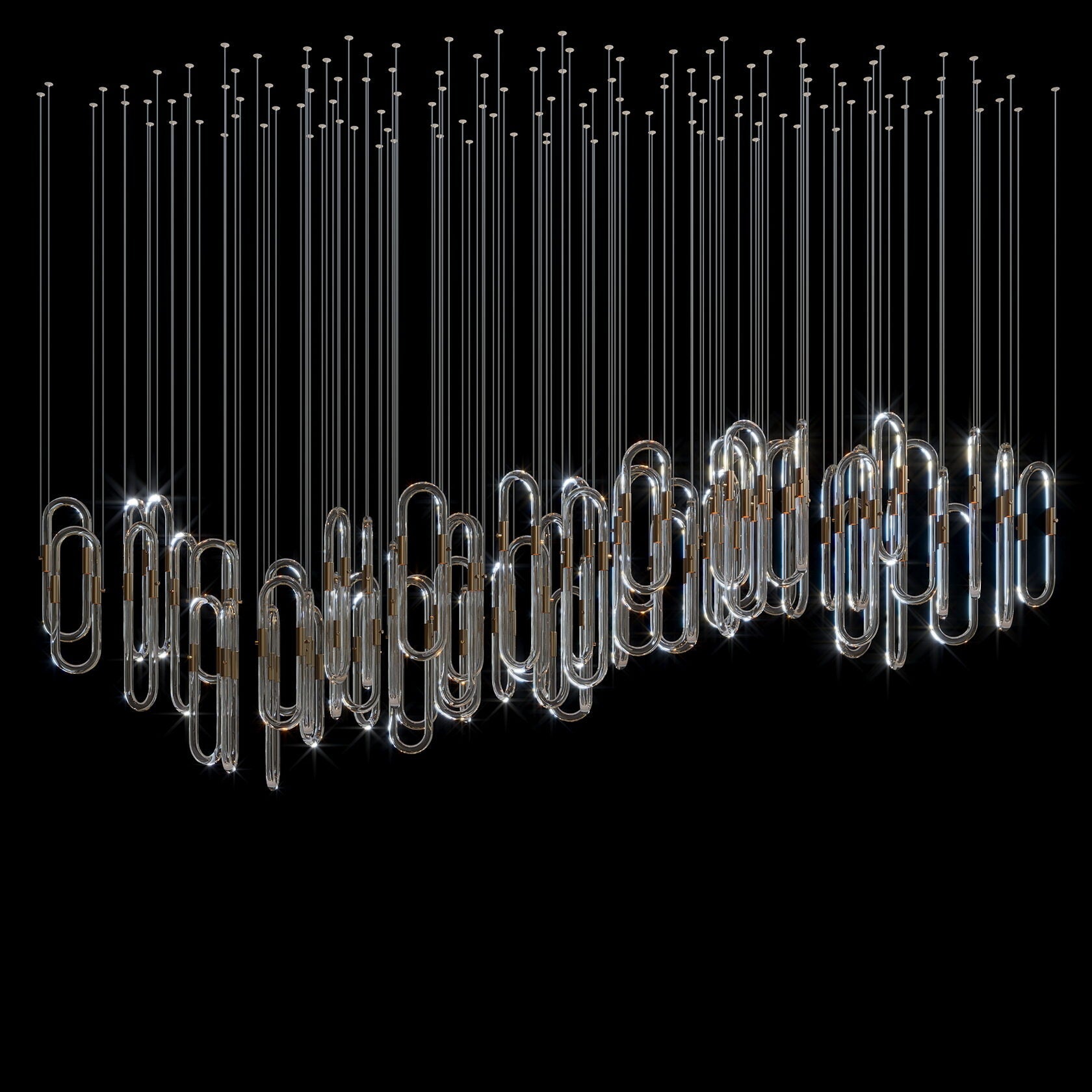 Glass Loop Waterfall Chandelier