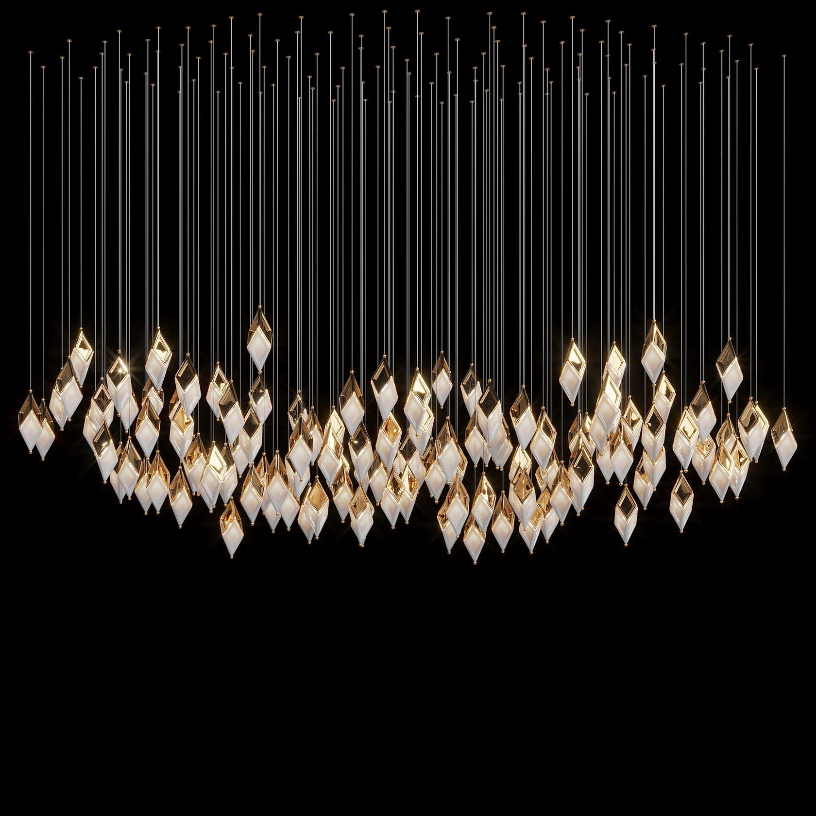 White Diamond Cascade Chandelier
