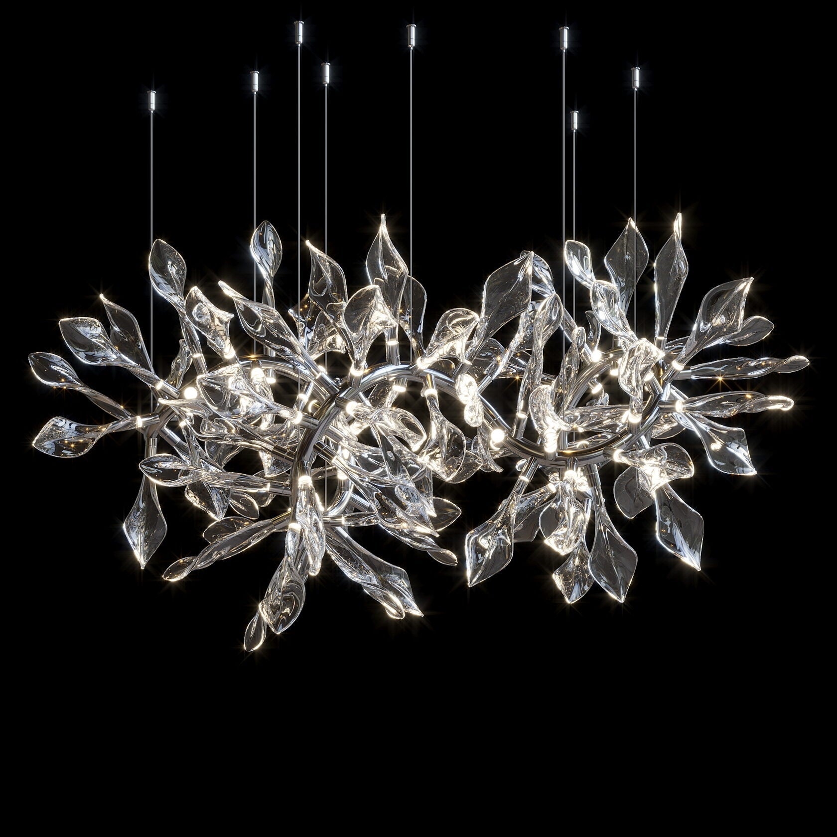 White Calla Orbit Chandelier