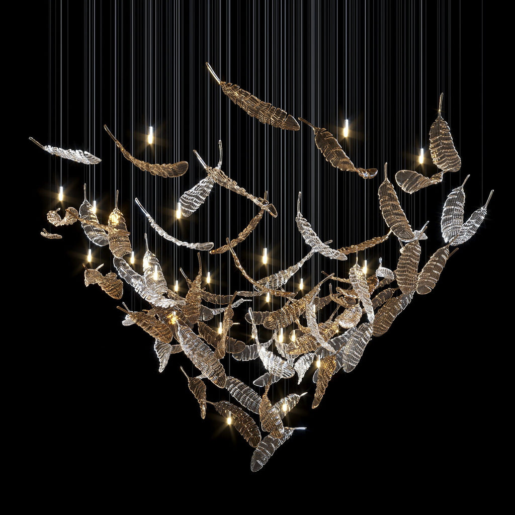 Crystal Feather Flight Chandelier