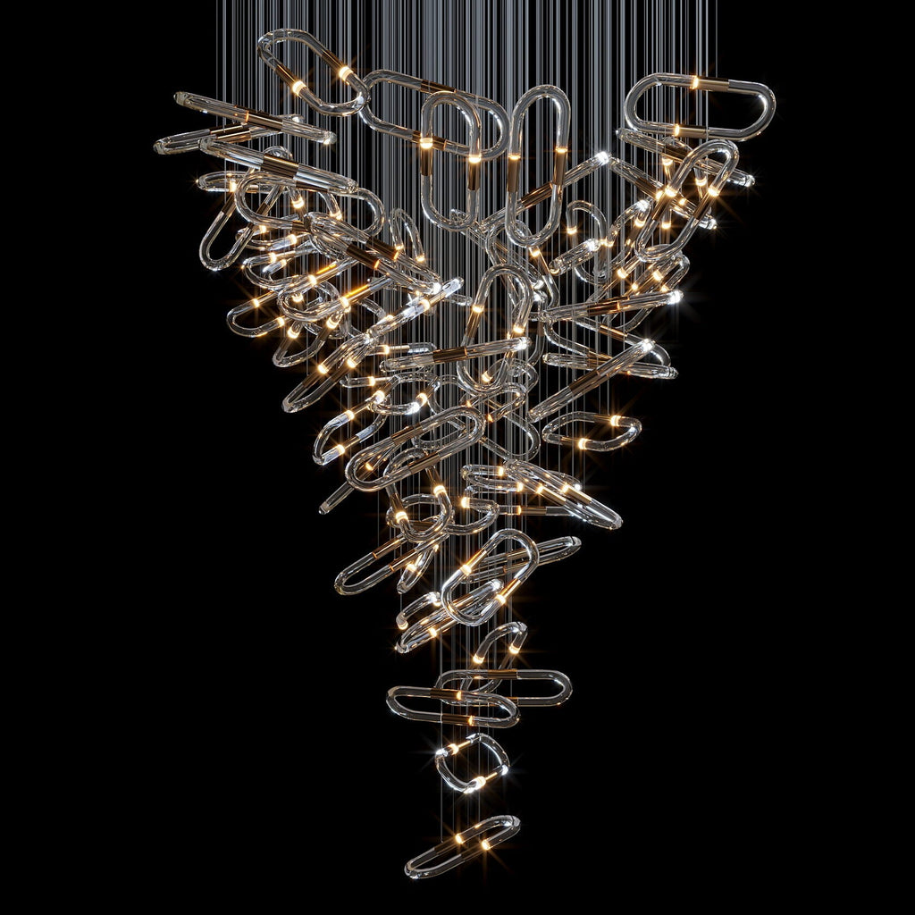 Glass Link Cascade Chandelier