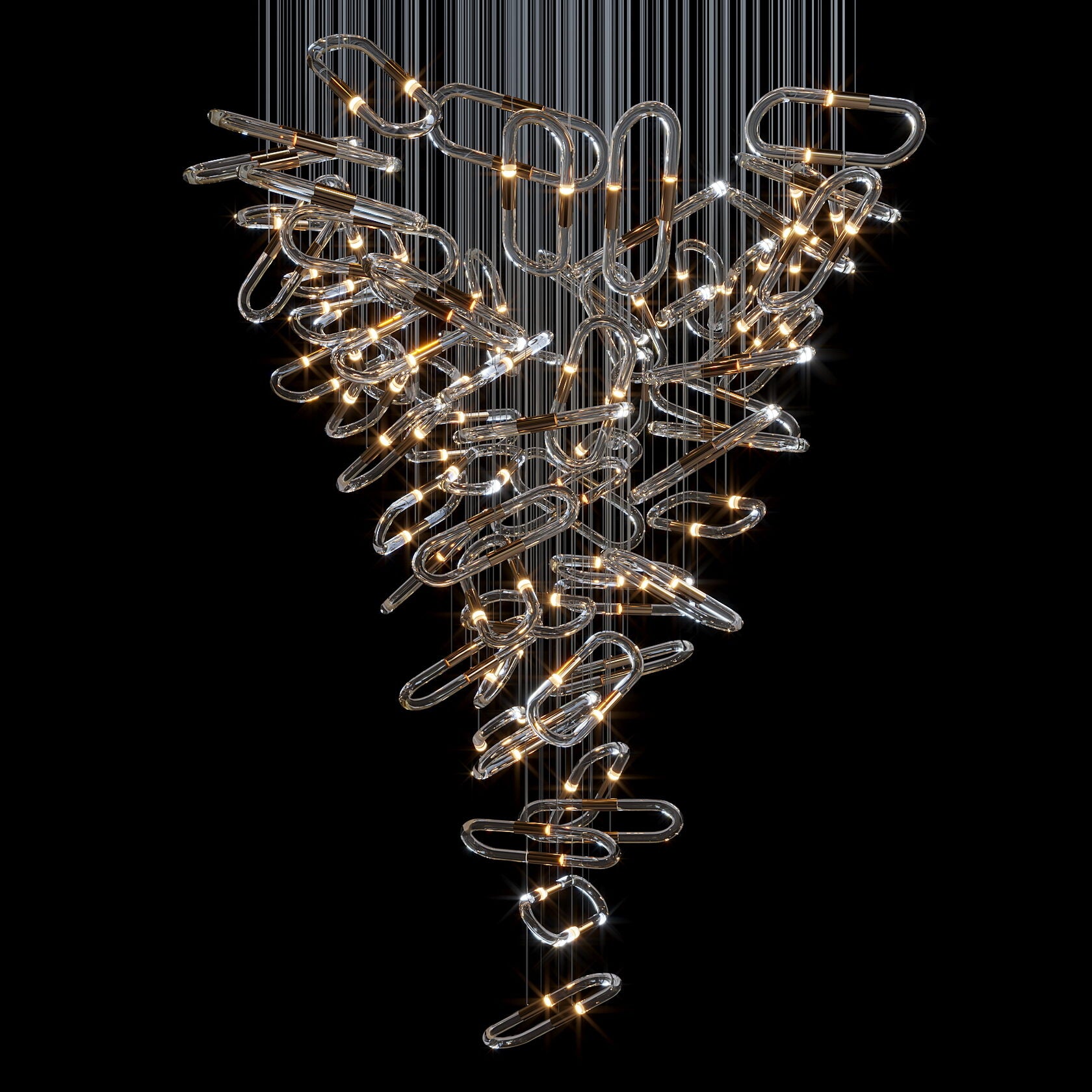 Glass Link Cascade Chandelier