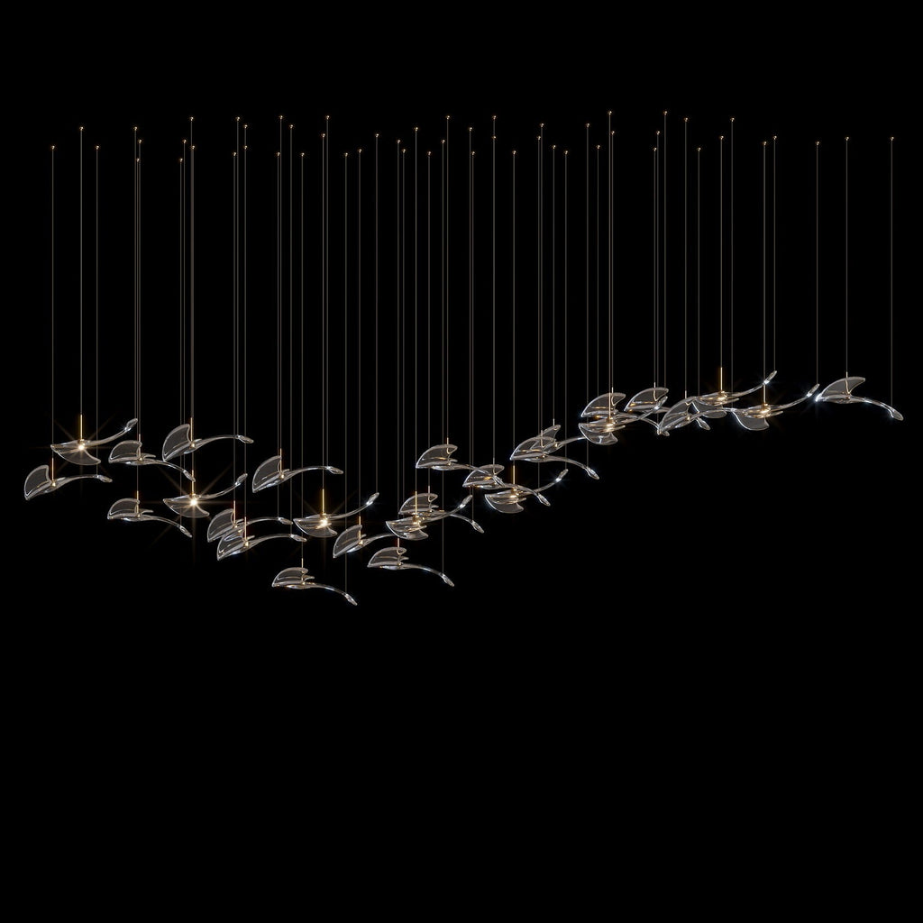 Glass Swallow Flight Chandelier
