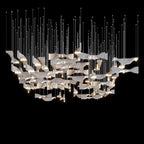 White Ribbon Wave Chandelier