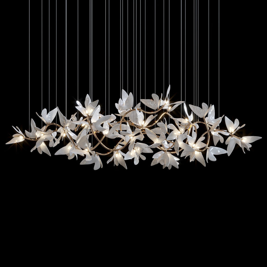 White Orchid Garland Chandelier