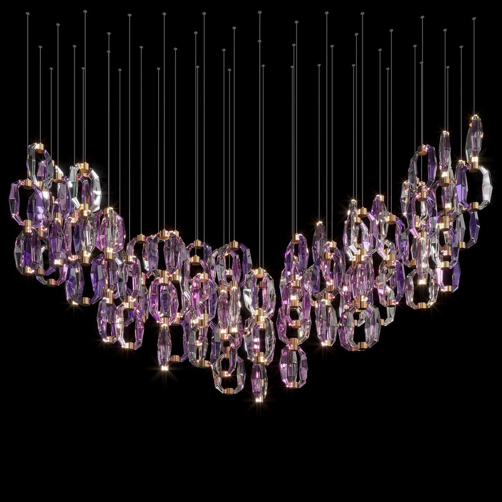 Violet Crystal Link Chandelier