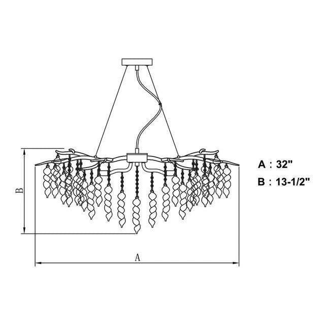 Luxury Crystal Geometric Branch Chandelier for High Ceilings product image