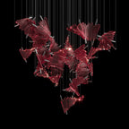 Crimson Fan Wave Chandelier
