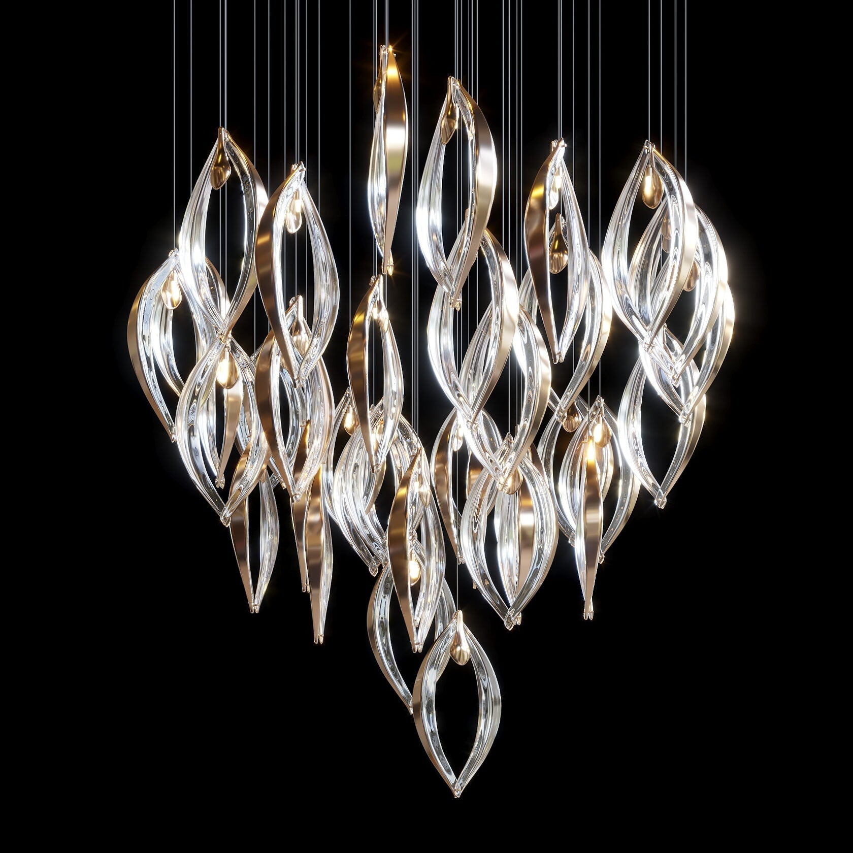 Crystal Petal Pod Chandelier