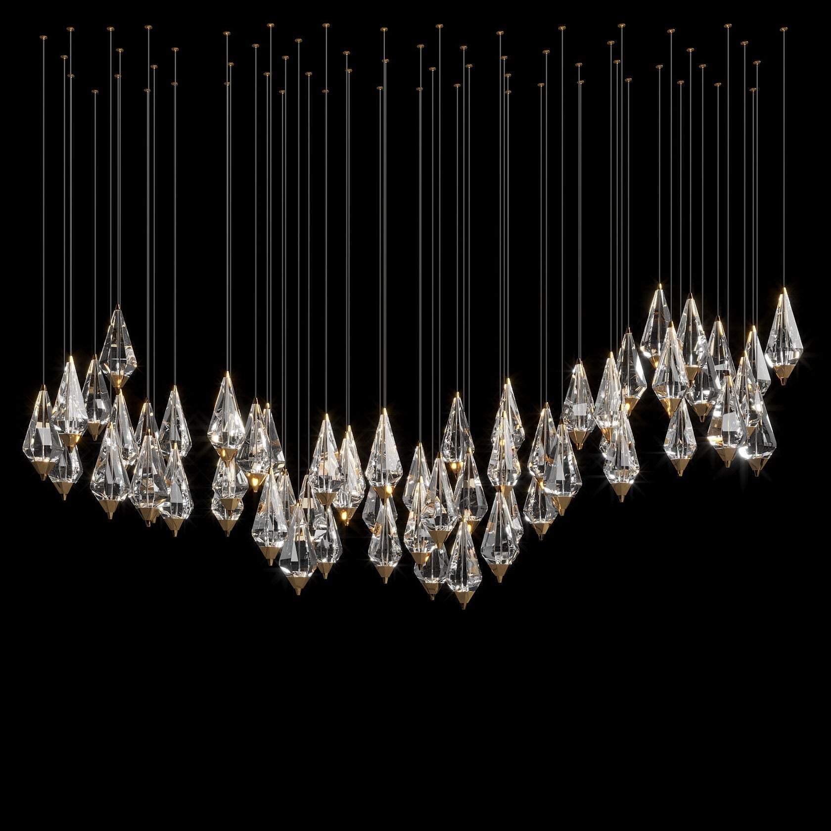 Crystal Teardrop Cascade Chandelier