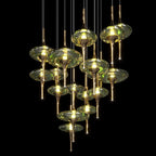 Green Glass Saucer Chandelier
