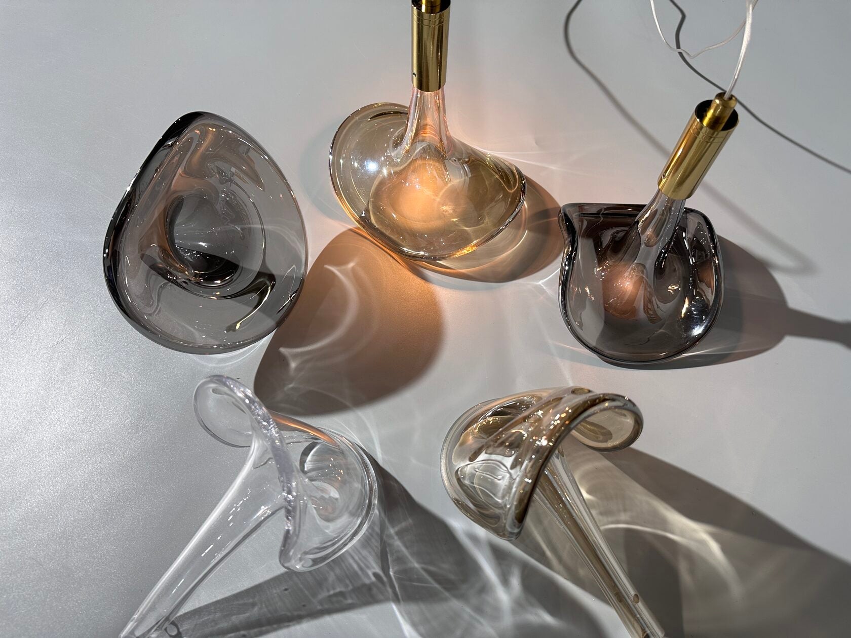 Smoke Glass Bell Cluster Chandelier