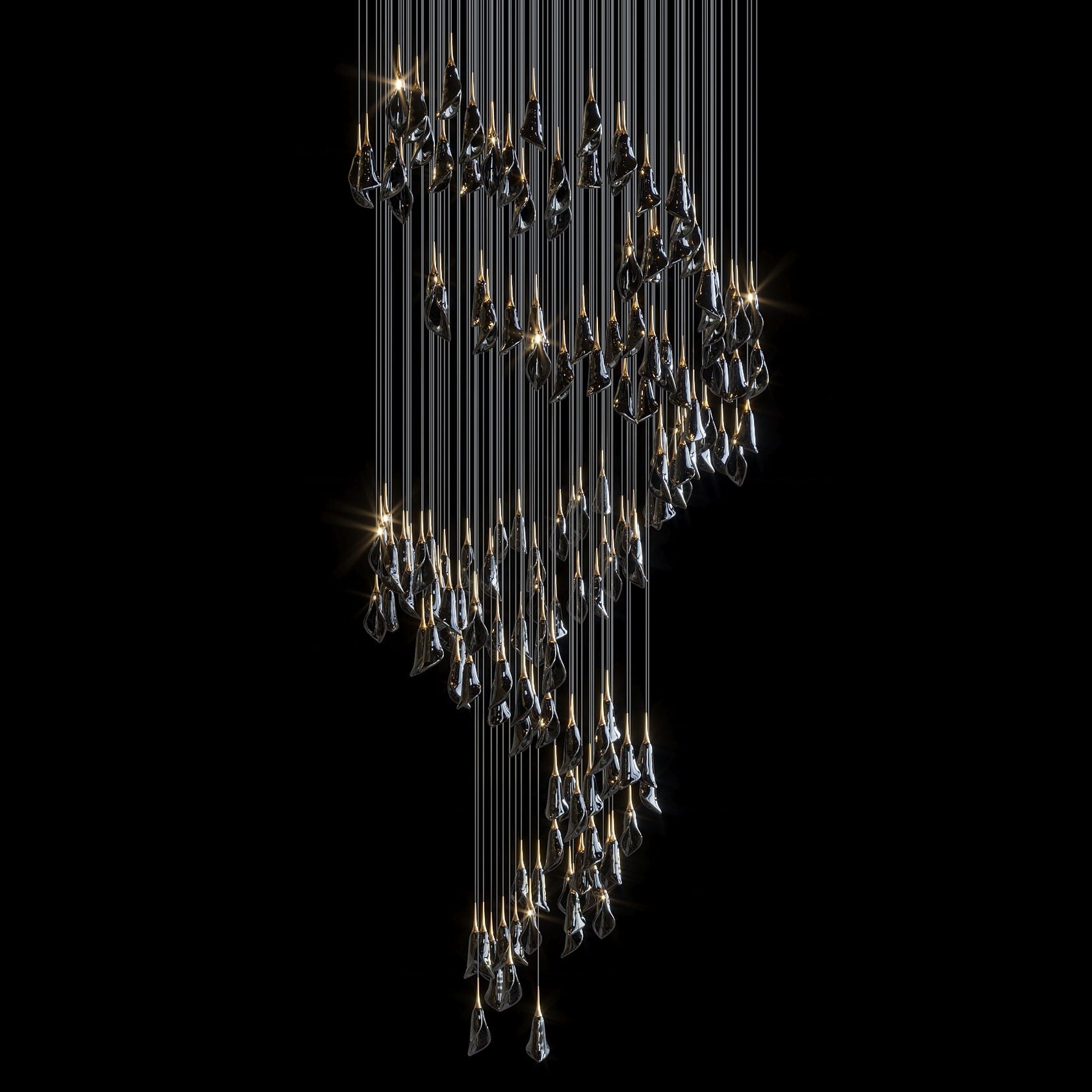White Petal Drop Chandelier
