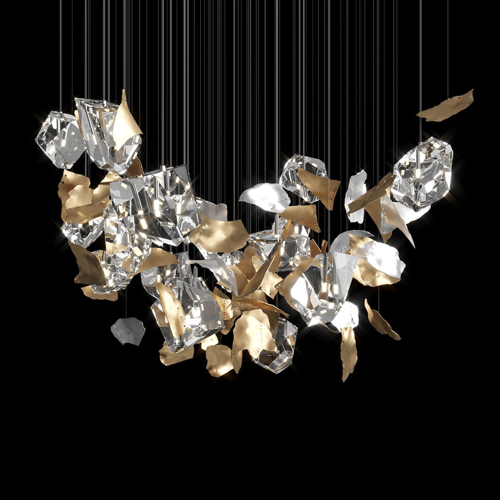 Crystal Leaf Scatter Chandelier