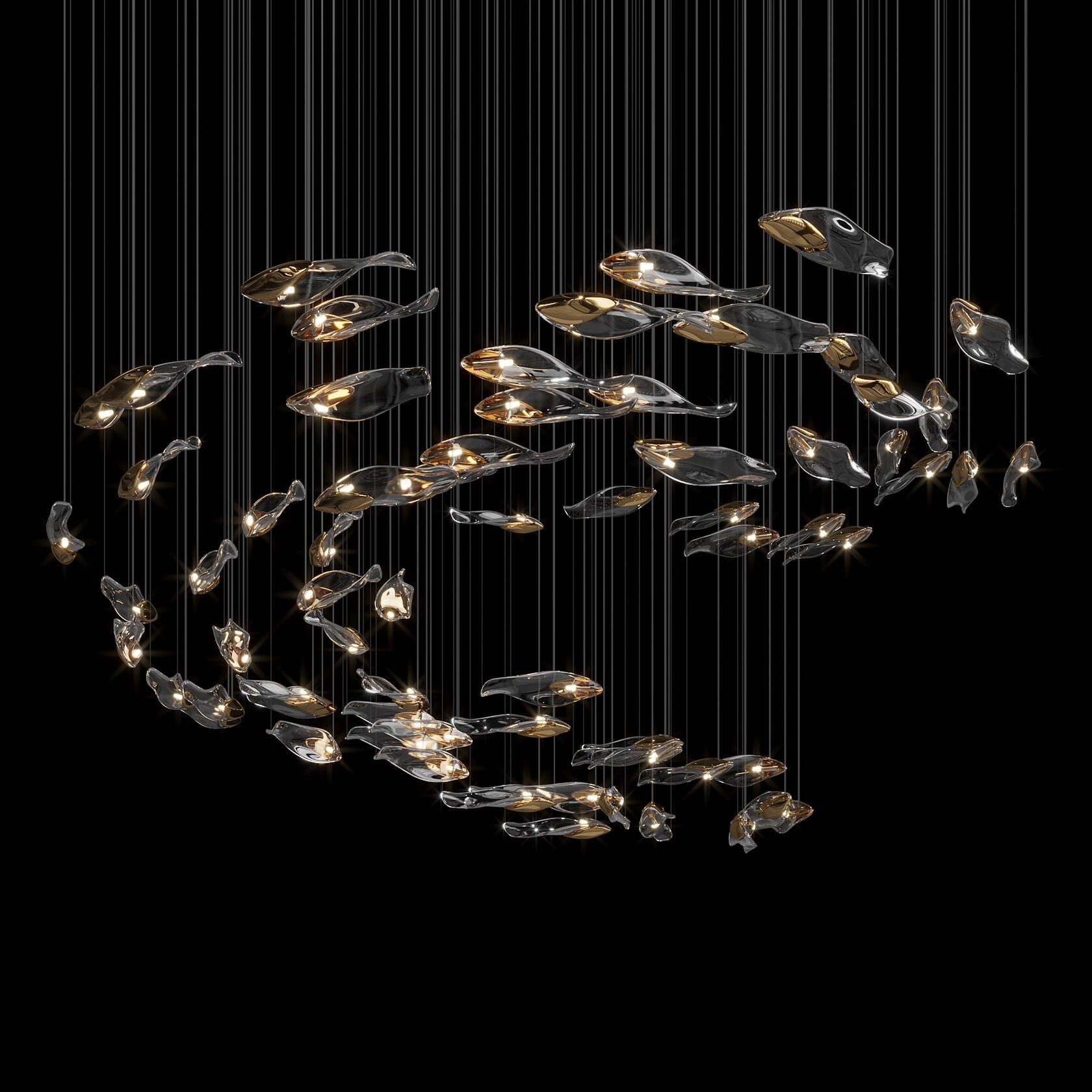 Smoke Glass Current Chandelier