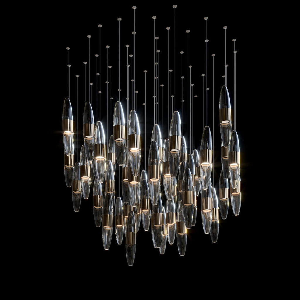 Smoke Capsule Wave Chandelier