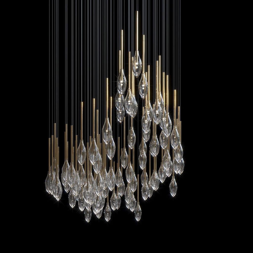 Crystal Raindrop Reed Chandelier