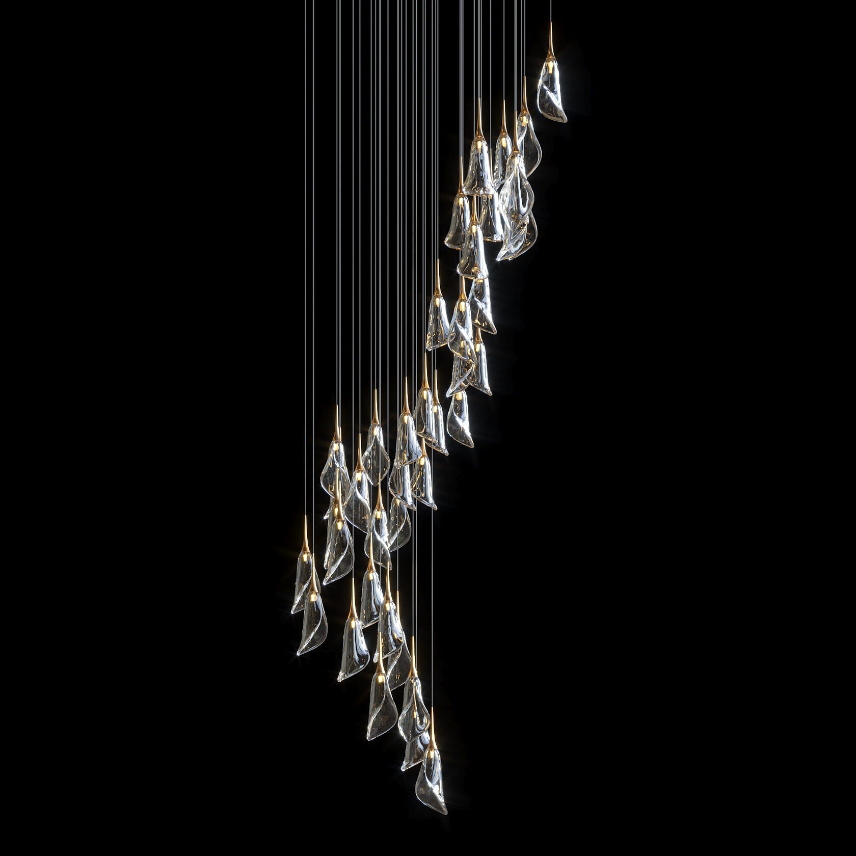 Crystal Petal Drop Chandelier