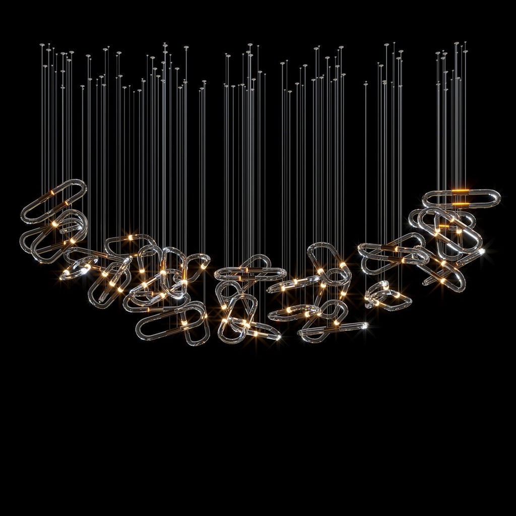 Glass Link Cascade Chandelier