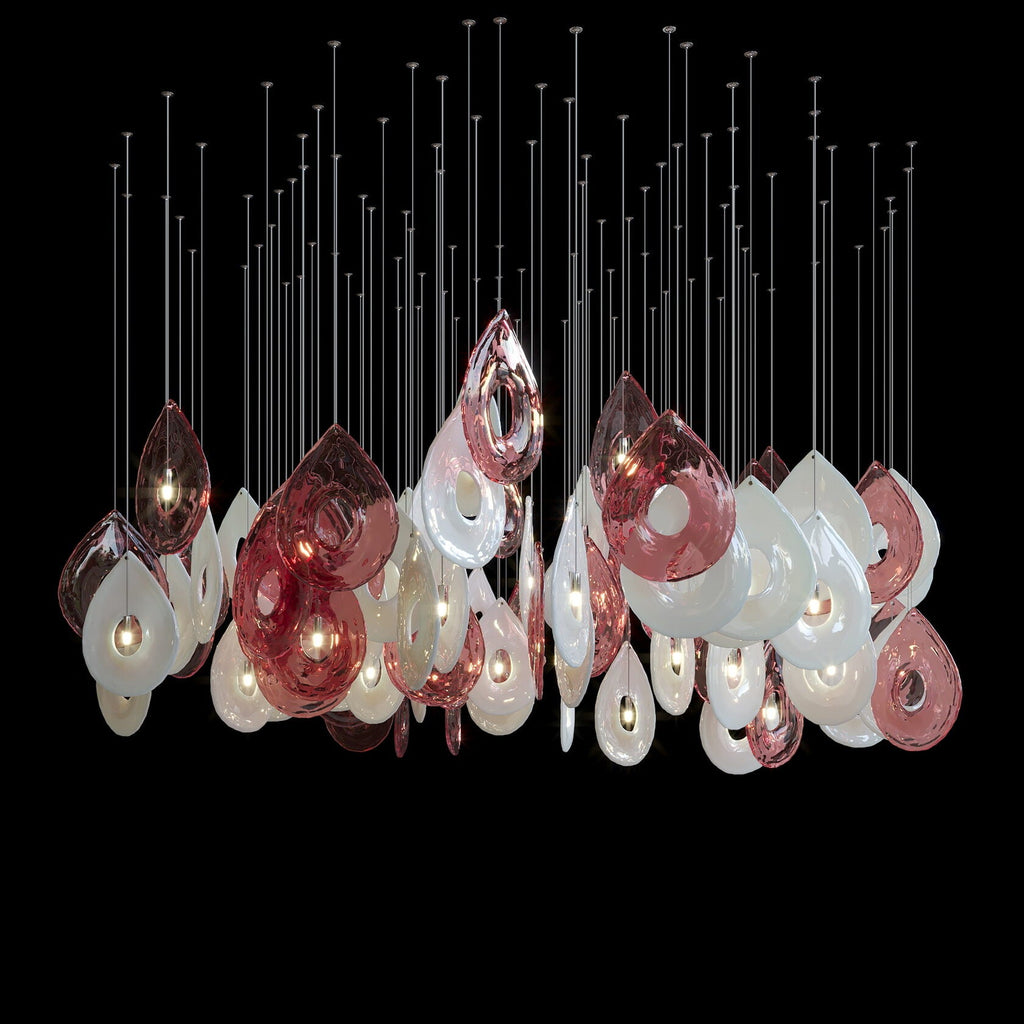 Green Halo Drop Chandelier