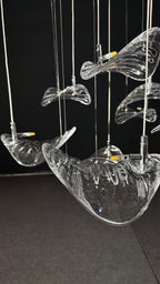 Smoke Manta Cluster Chandelier