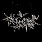 Pink Silver Leaf Vine Chandelier