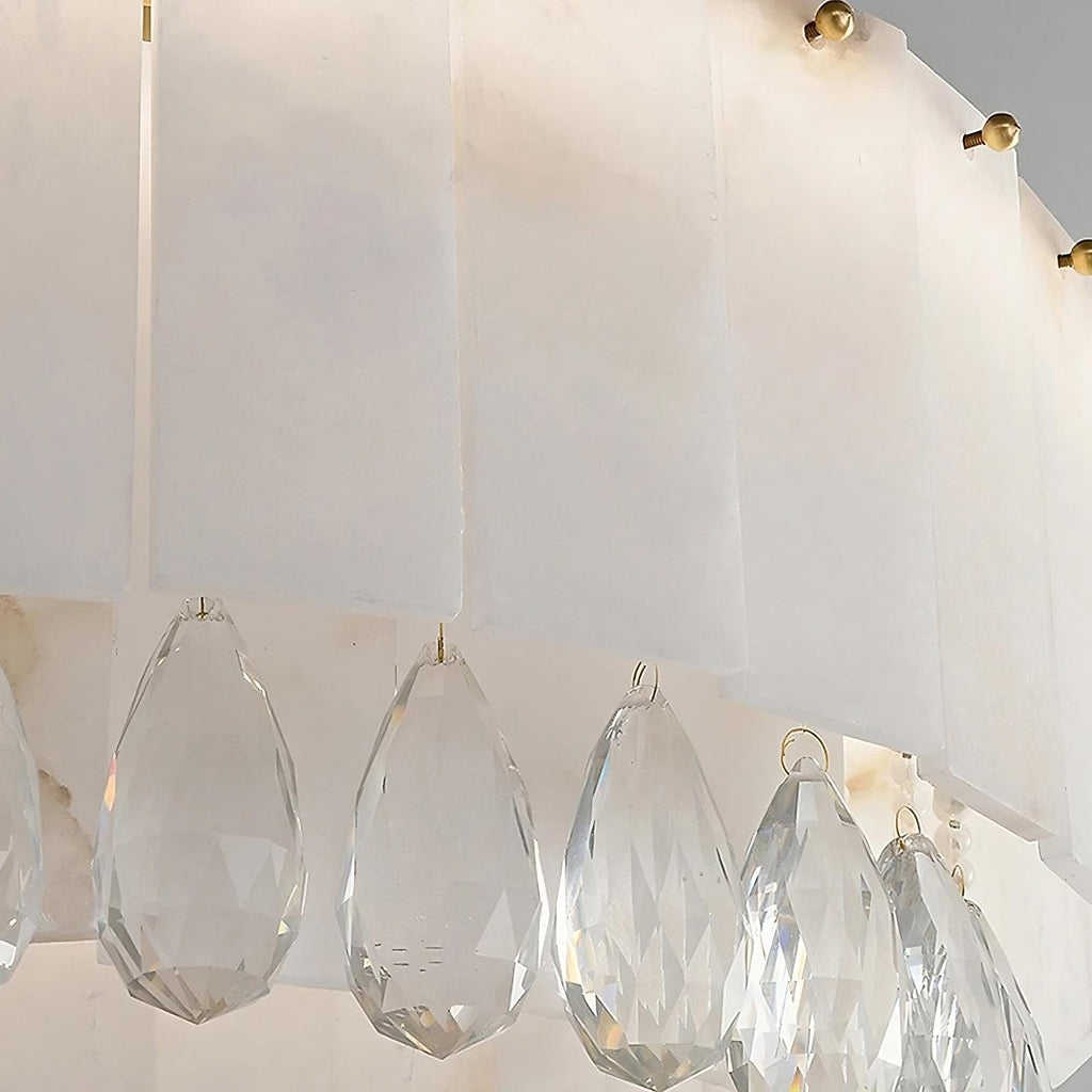 Stuart 39" Alabaster & Crystal Round Chandelier additional product view