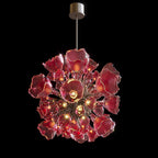 Crimson Tulip Fringe Chandelier