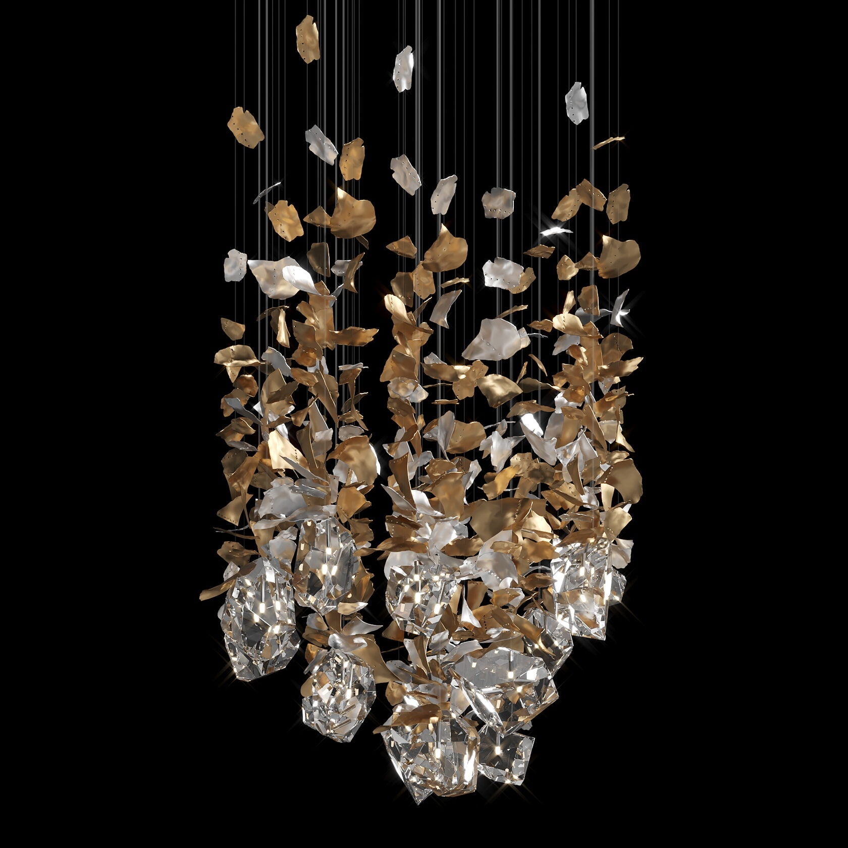 Crystal Leaf Scatter Chandelier
