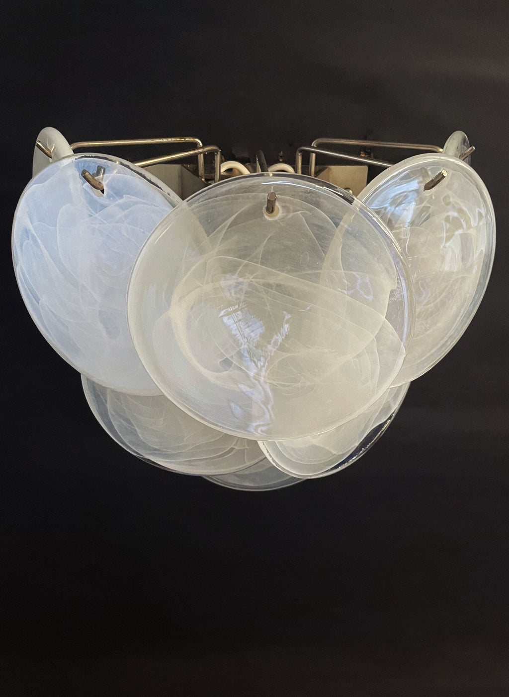Murano Wall Lamp | 10 Alabaster White Disc Glass | Set of 2