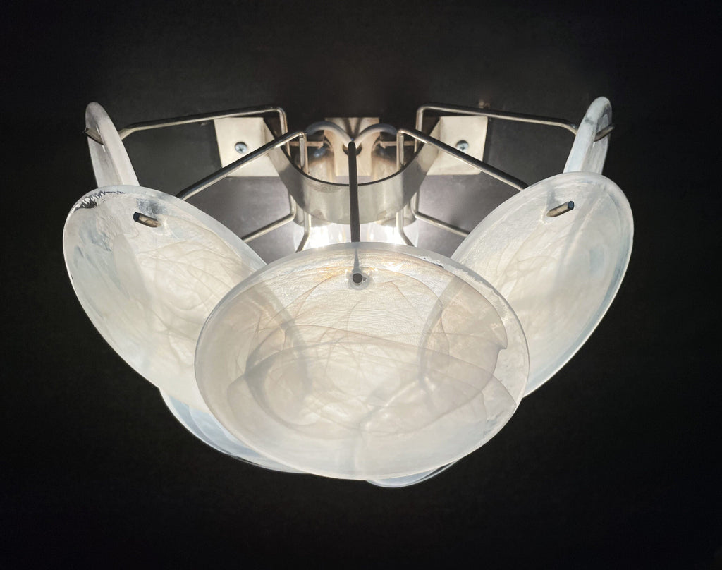 Murano Wall Lamp | 10 Alabaster White Disc Glass | Set of 2