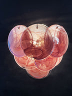 Murano Wall Lamp | 10 Alabaster Pink Disc Glass | Set of 2