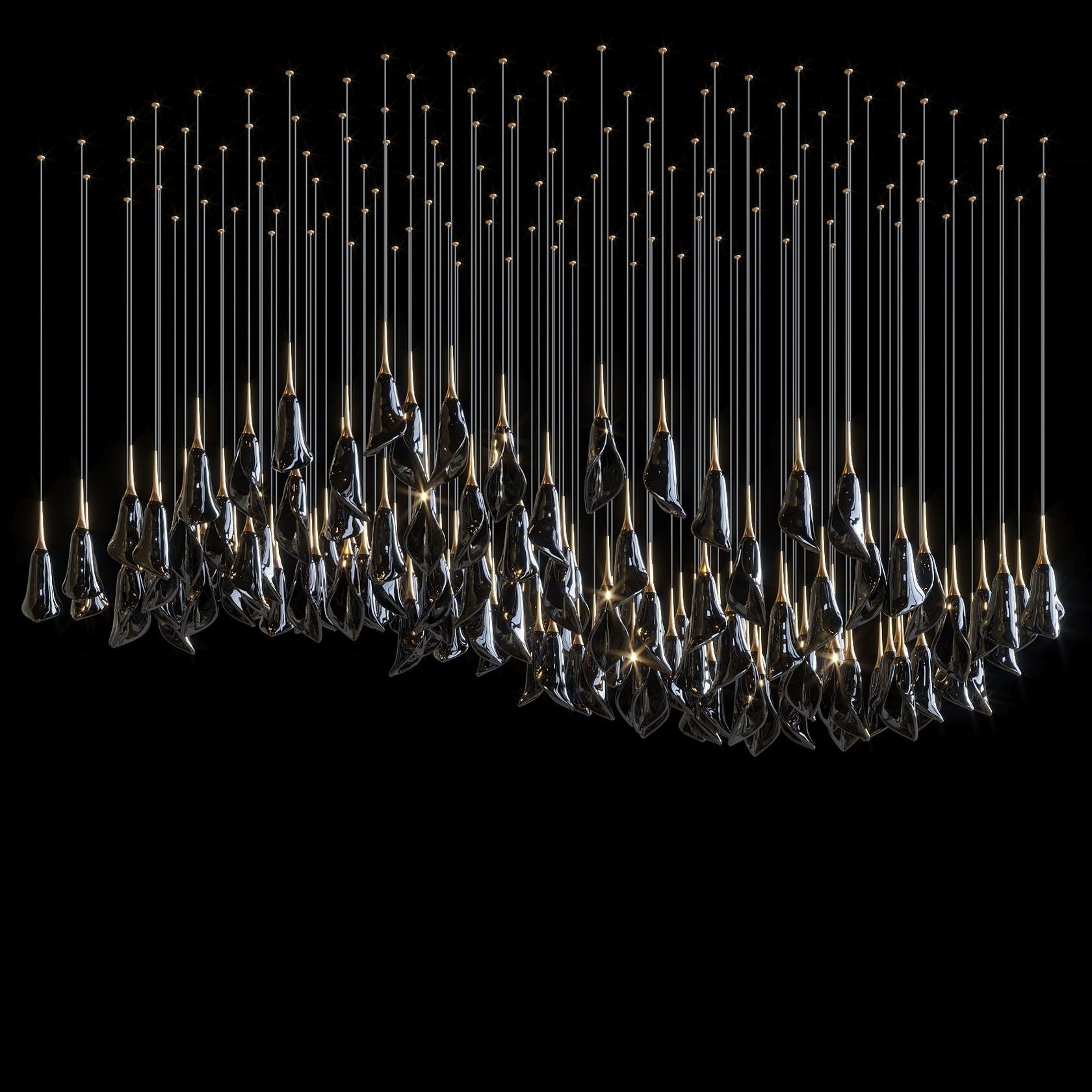 White Petal Drop Chandelier