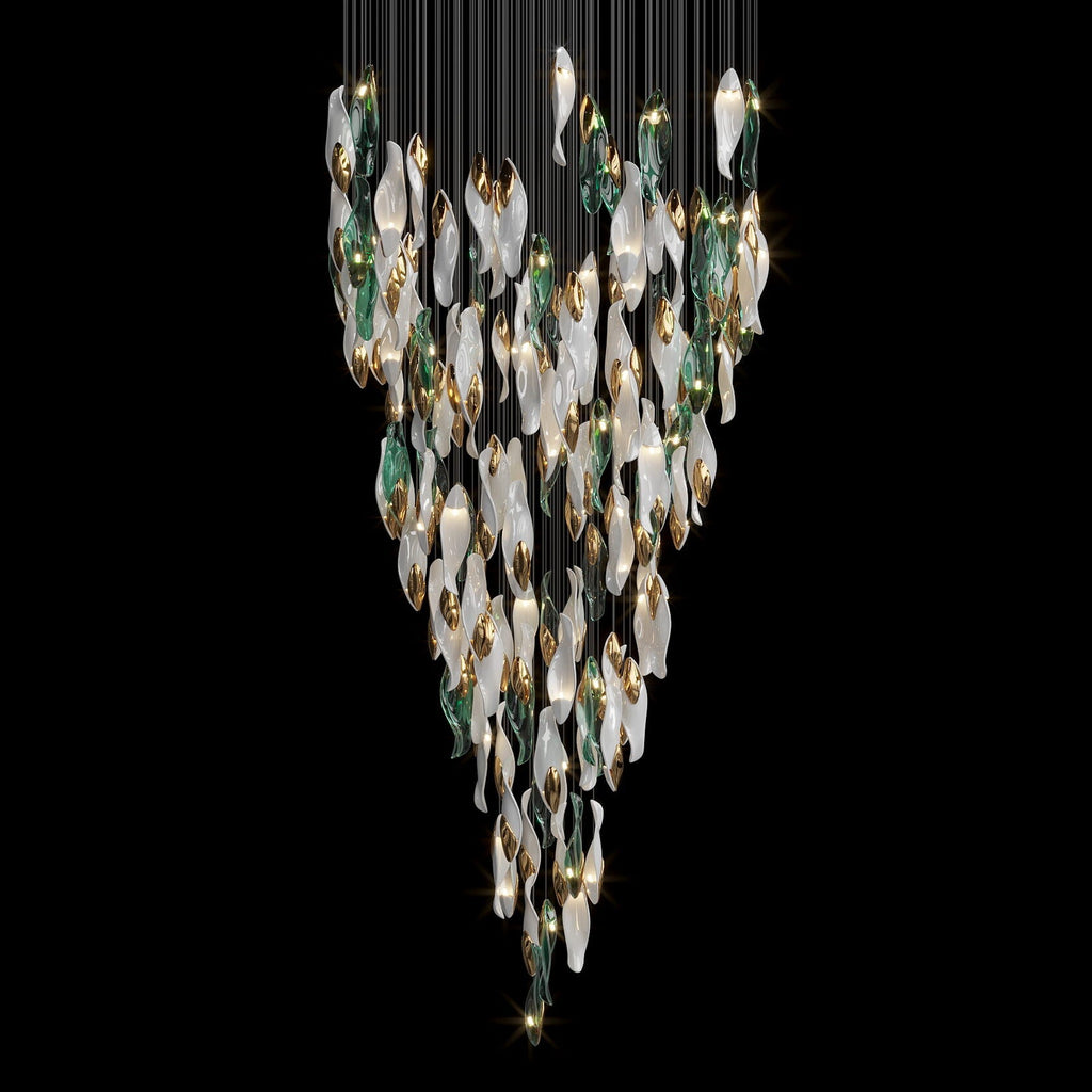 White Sea Petal Cascade Chandelier