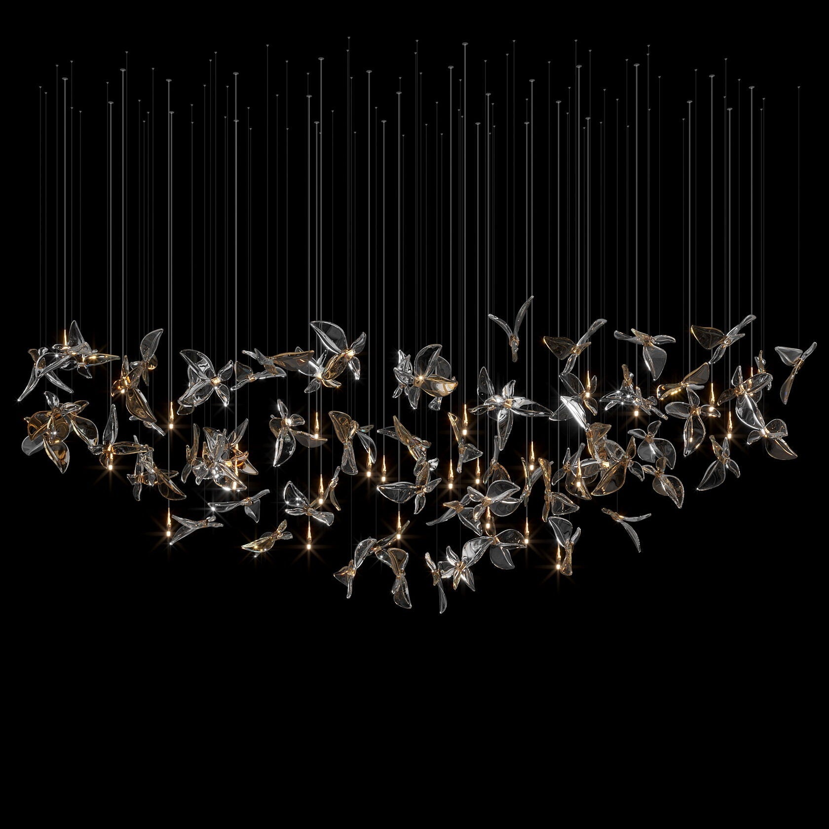 Smoke Butterfly Flight Chandelier