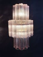 Murano Wall Lamp | 18 Pink Prism Glass | Set of 2