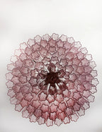 Pair Magnificent Murano Glass Chandeliers, 101 Pink Tube Glasses