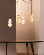 7 lights 6" Wide Multi Light LED Pendant Light Fixtures white alabaster indoor lighting